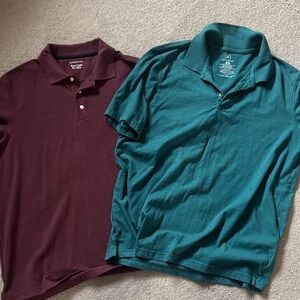 Men's Polo Shirts - Teal and Rich Maroon